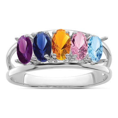 14K White Gold Family Ring – view 2