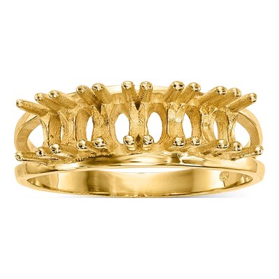 14K Yellow Gold 6-Stone Mother's Ring Mounting