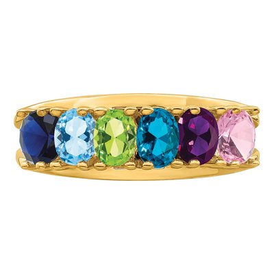 14K Yellow Gold 6-Stone Mother's Ring – view 5