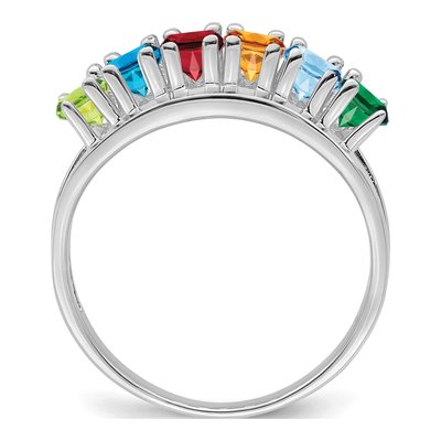 Sterling Silver or 14K White Gold Personalized Mother's Ring – view 3