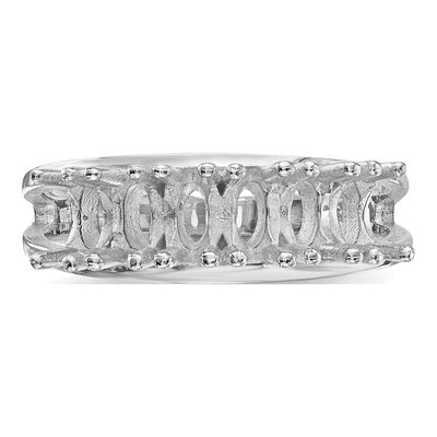 14K White Gold 6-Stone Mother's Ring Mounting – view 4