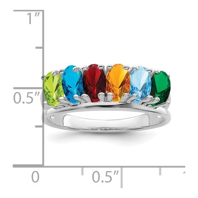 14K White Gold 6-Stone Mother's Ring Mounting – view 5