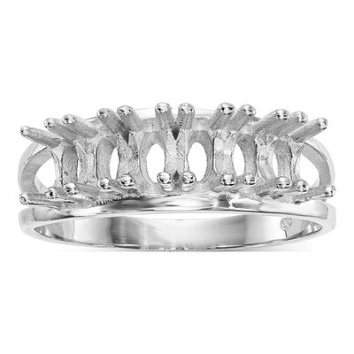 14K White Gold 6-Stone Mother's Ring Mounting