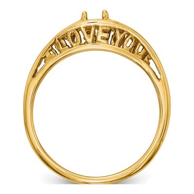 14K Yellow Gold 1-Stone Mother's Ring Mounting – view 2