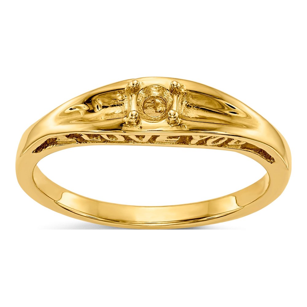 14K Yellow Gold 1-Stone Mother's Ring Mounting