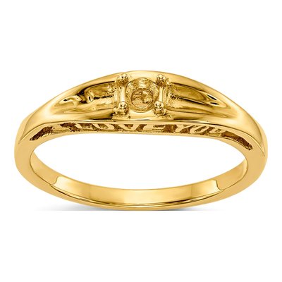 14K Yellow Gold 1-Stone Mother's Ring Mounting