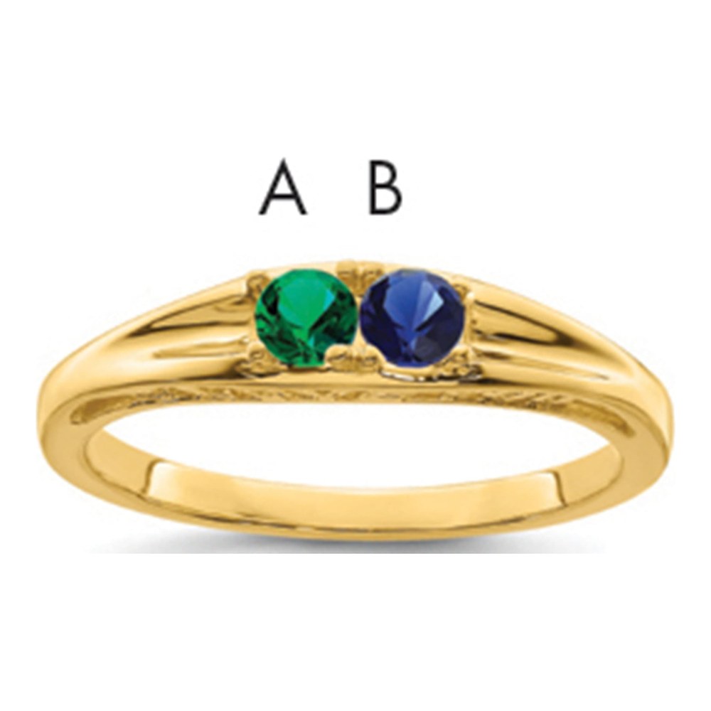 14K Synthetic Family Jewelry Ring