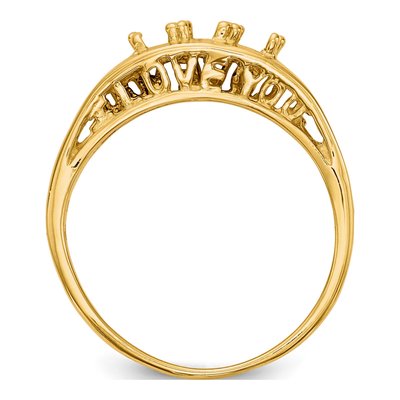 14K Yellow Gold 3-Stone Mother's Ring Mounting – view 2