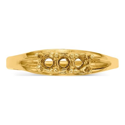 14K Yellow Gold 3-Stone Mother's Ring Mounting – view 3