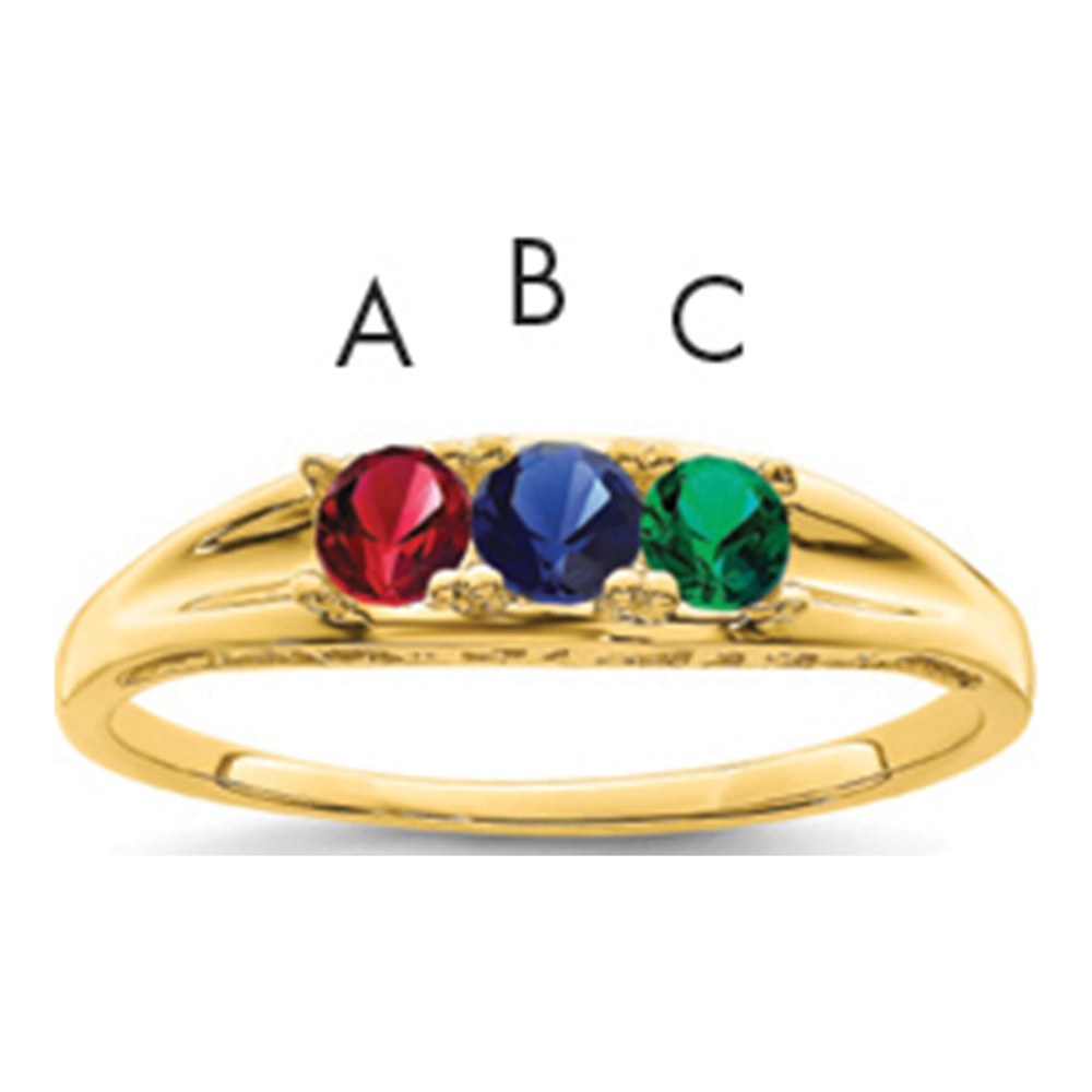 14K Yellow Gold Family Jewelry Ring