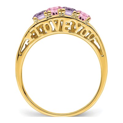 14K Yellow Gold Family Ring – view 3