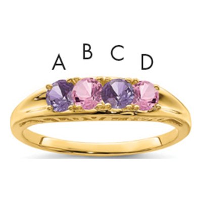 14K Yellow Gold Family Ring
