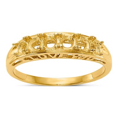 14K Yellow Gold 6-Stone Mother's Ring Mounting