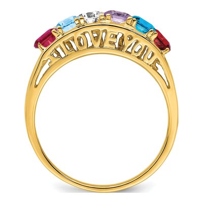 14K Yellow Gold 6-Stone Mother's Ring – view 3