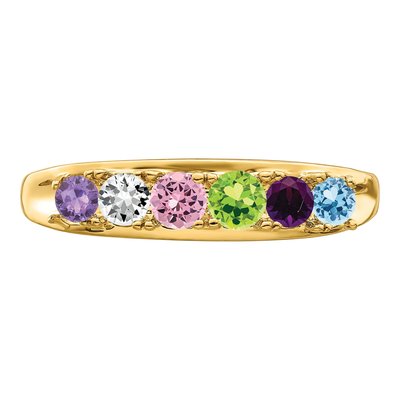 14K Yellow Gold 6-Stone Mother's Ring – view 5