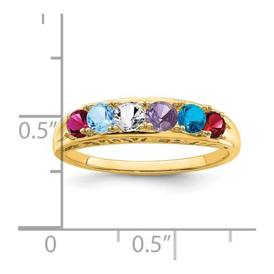 14K Yellow Gold 6-Stone Mother's Ring – view 6