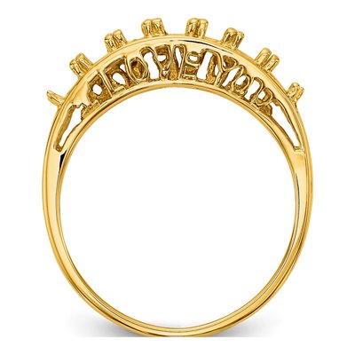 14K Yellow Gold 7-Stone Mother's Ring Mounting – view 2
