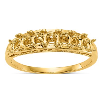 14K Yellow Gold 7-Stone Mother's Ring Mounting