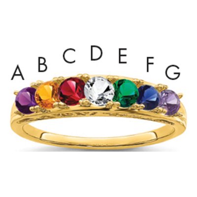 14K Yellow Gold Family Ring
