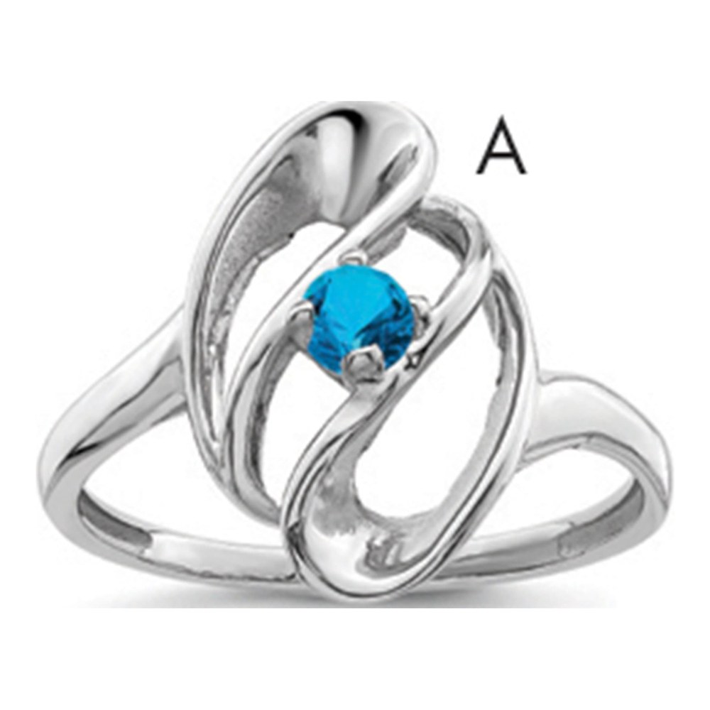 Sterling Silver or 14K White Gold Personalized Family Ring