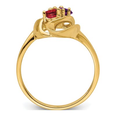 14K Yellow Gold 2-Stone Mother's Ring Mounting – view 4