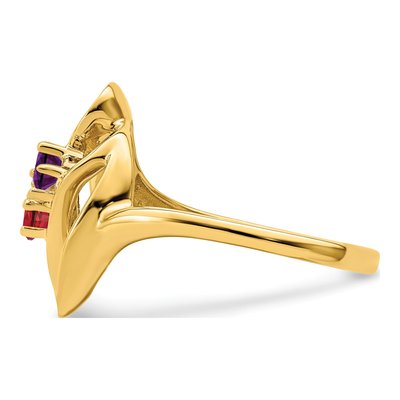 14K Yellow Gold 2-Stone Mother's Ring – view 4