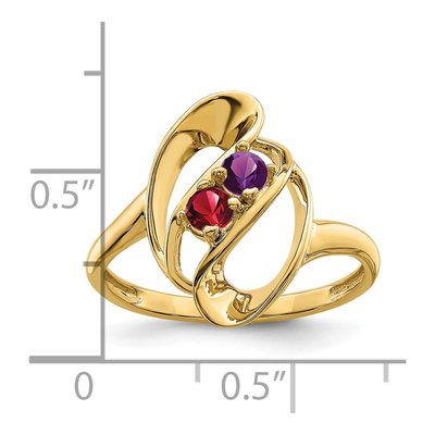 14K Yellow Gold 2-Stone Mother's Ring – view 6