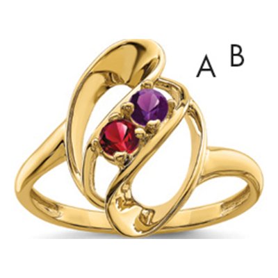 14K Yellow Gold 2-Stone Mother's Ring
