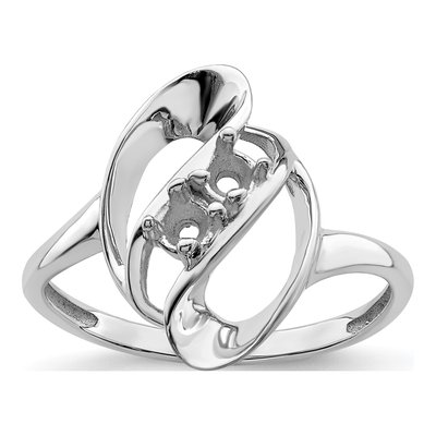 Sterling Silver or 14K White Gold 2-Stone Mother's Ring – view 8