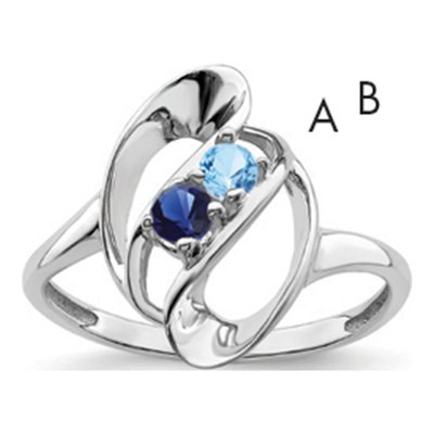 14K White Gold 2-Stone Mother's Ring Mounting – view 2