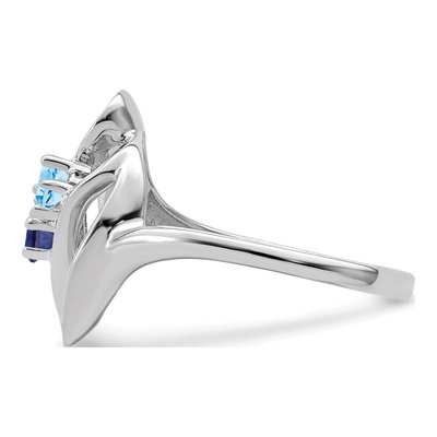 14K White Gold 2-Stone Mother's Ring Mounting – view 4