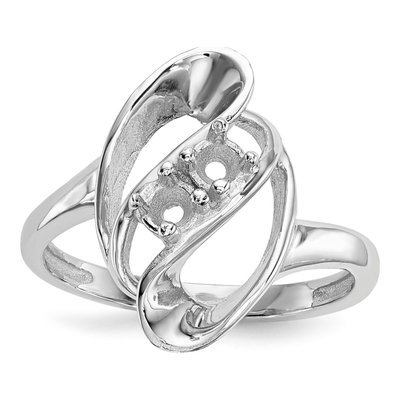 14K White Gold 2-Stone Mother's Ring Mounting – view 8