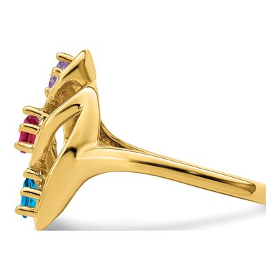 14K Yellow Gold 3-Stone Mother's Ring Mounting – view 4
