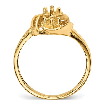14K Yellow Gold 3-Stone Mother's Ring Mounting – view 8