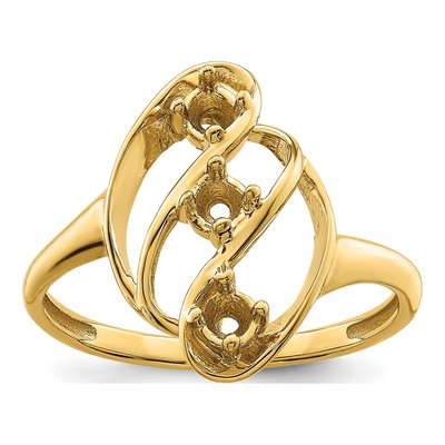 14K Yellow Gold 3-Stone Mother's Ring – view 7