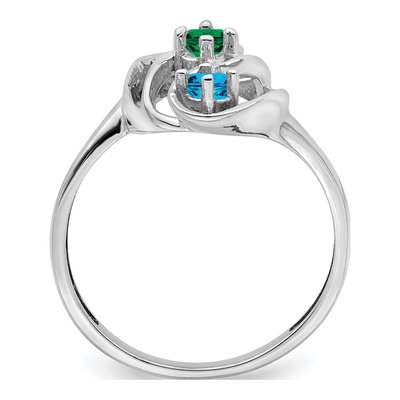 Sterling Silver or 14K White Gold 3-Stone Mother's Ring – view 3