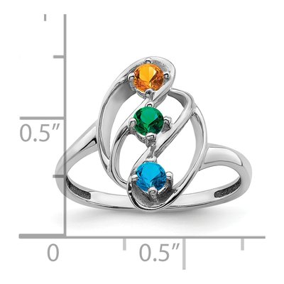 14K White Gold Personalized Family Ring – view 6
