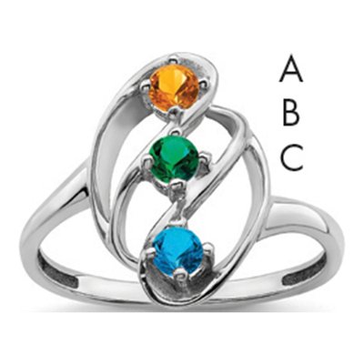14K White Gold Personalized Family Ring