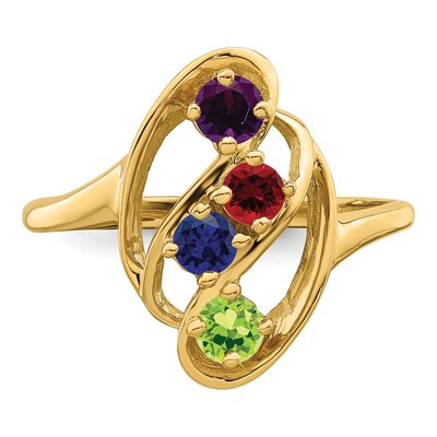 14K Yellow Gold 4-Stone Mother's Ring – view 5