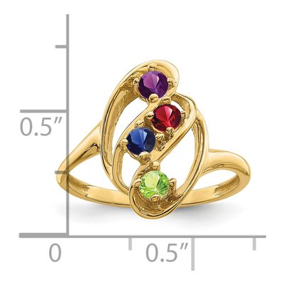 14K Yellow Gold 4-Stone Mother's Ring – view 6