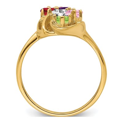 14K Yellow Gold 5-Stone Mother's Ring Mounting – view 3