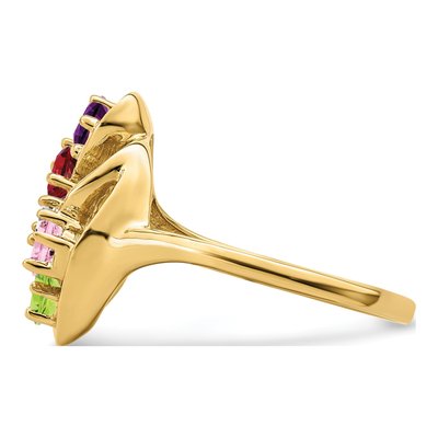 14K Yellow Gold 5-Stone Mother's Ring Mounting – view 4