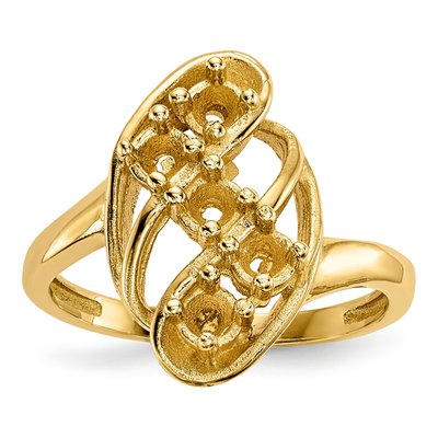 14K Yellow Gold 5-Stone Mother's Ring Mounting – view 6