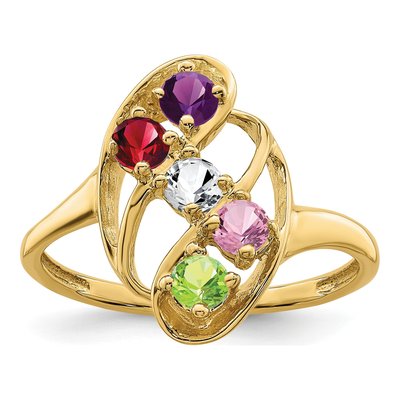14K Yellow Gold 5-Stone Mother's Ring – view 2