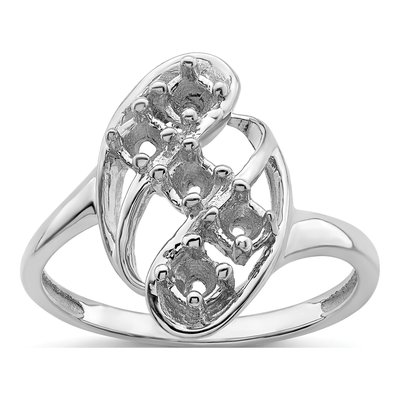 Sterling Silver or 14K White Gold 5-Stone Mother's Ring – view 8