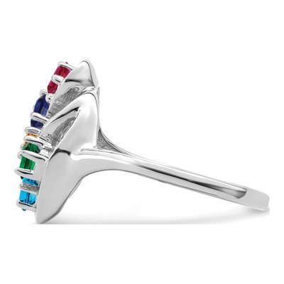 14K White Gold 5-Stone Mother's Ring Mounting – view 5
