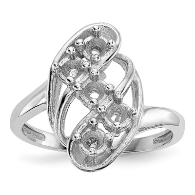 14K White Gold 5-Stone Mother's Ring Mounting – view 6