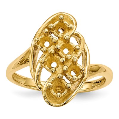 14K Yellow Gold 6-Stone Mother's Ring Mounting – view 6