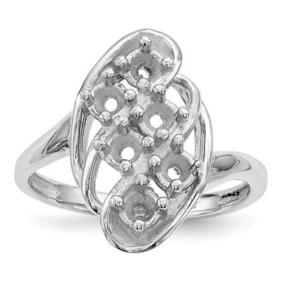 14K White Gold 6-Stone Mother's Ring Mounting – view 8