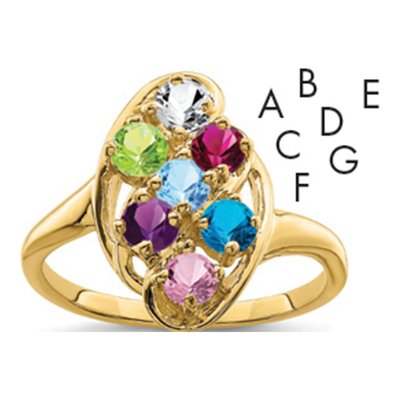 14K Yellow Gold Family Ring